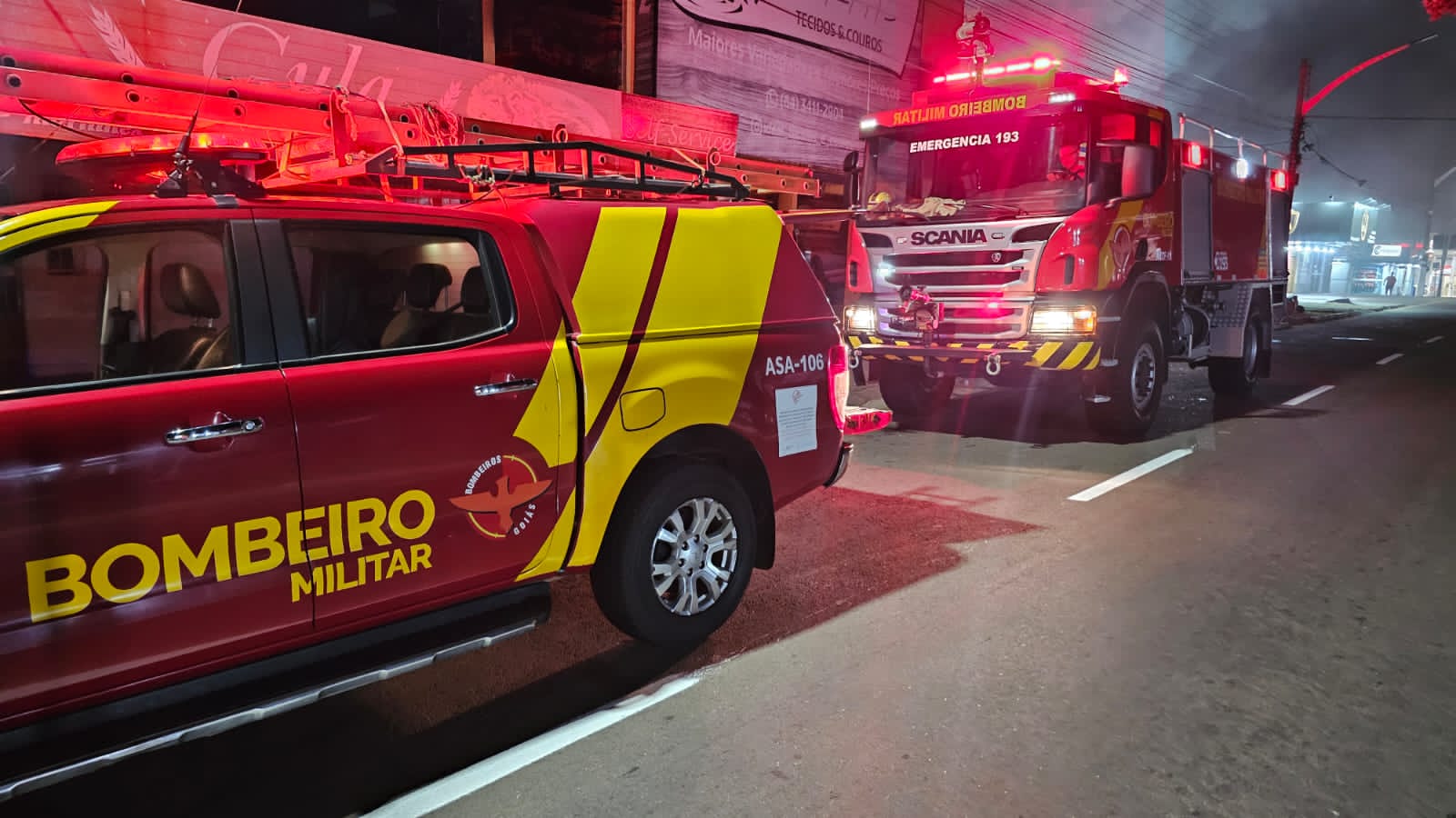 Incêndio urbano em edificação em Catalão