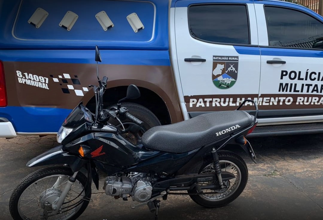 Batalhão Rural recupera motocicleta furtada na zona rural de Quirinópolis