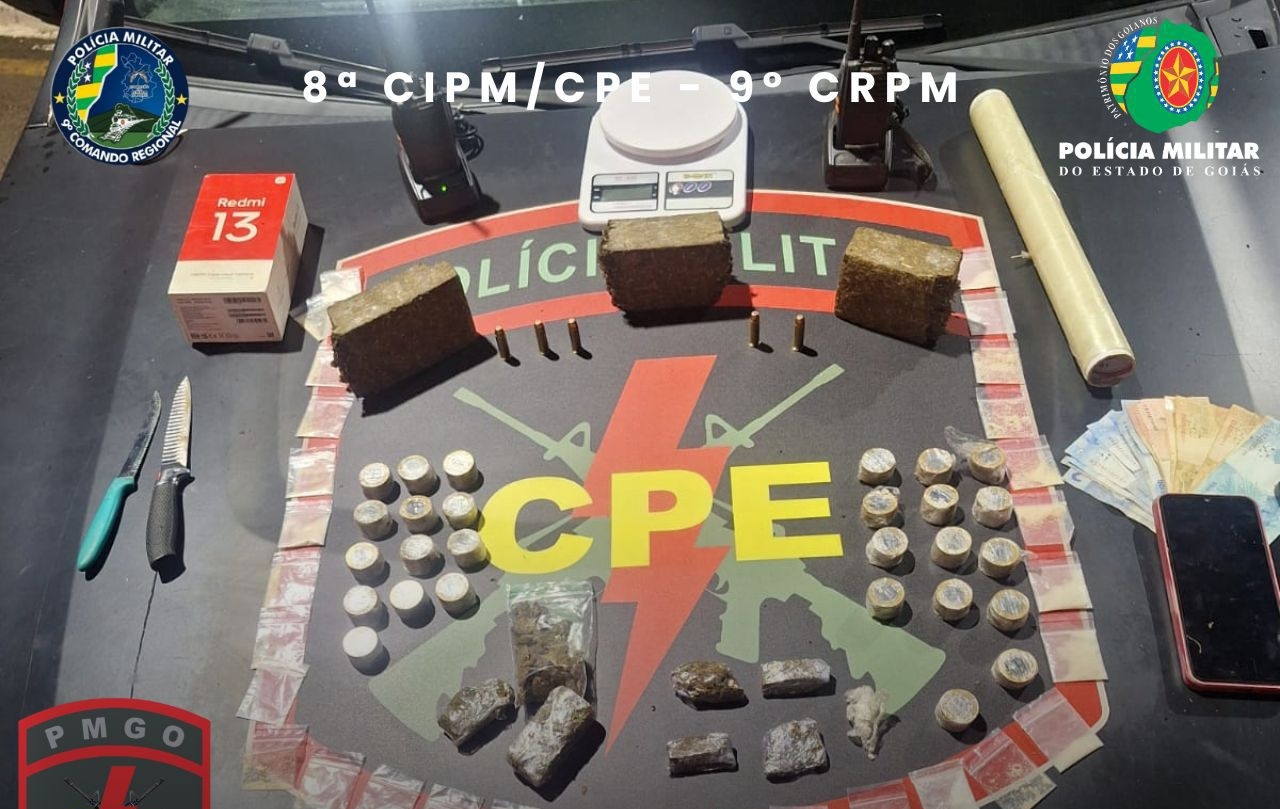 CPE desmantela ponto de tráfico e prende três suspeitos em Campo Alegre de Goiás
