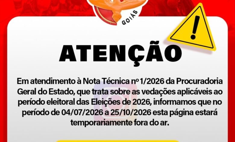 DESATIVAÇÃO TEMPORÁRIA DAS REDES OFICIAIS DO CBMGO DURANTE O PERÍODO ELEITORAL – Corpo de Bombeiros Militar do Estado de Goiás