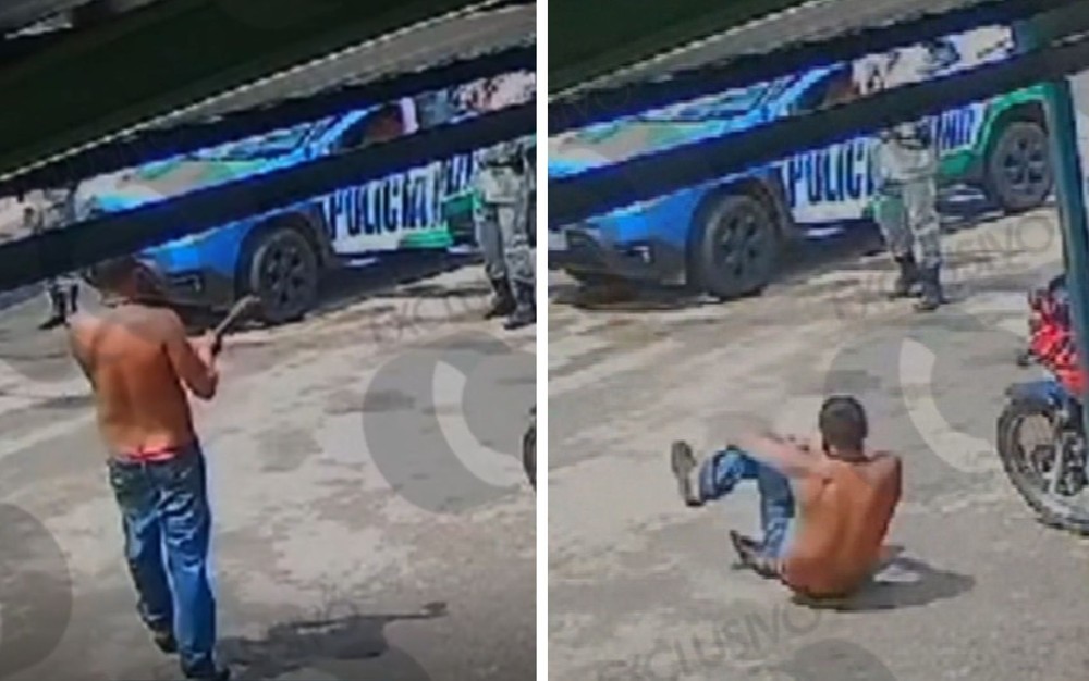 Homem é baleado pela PM após ter surto e ameaçar policiais com machadinha, diz polícia